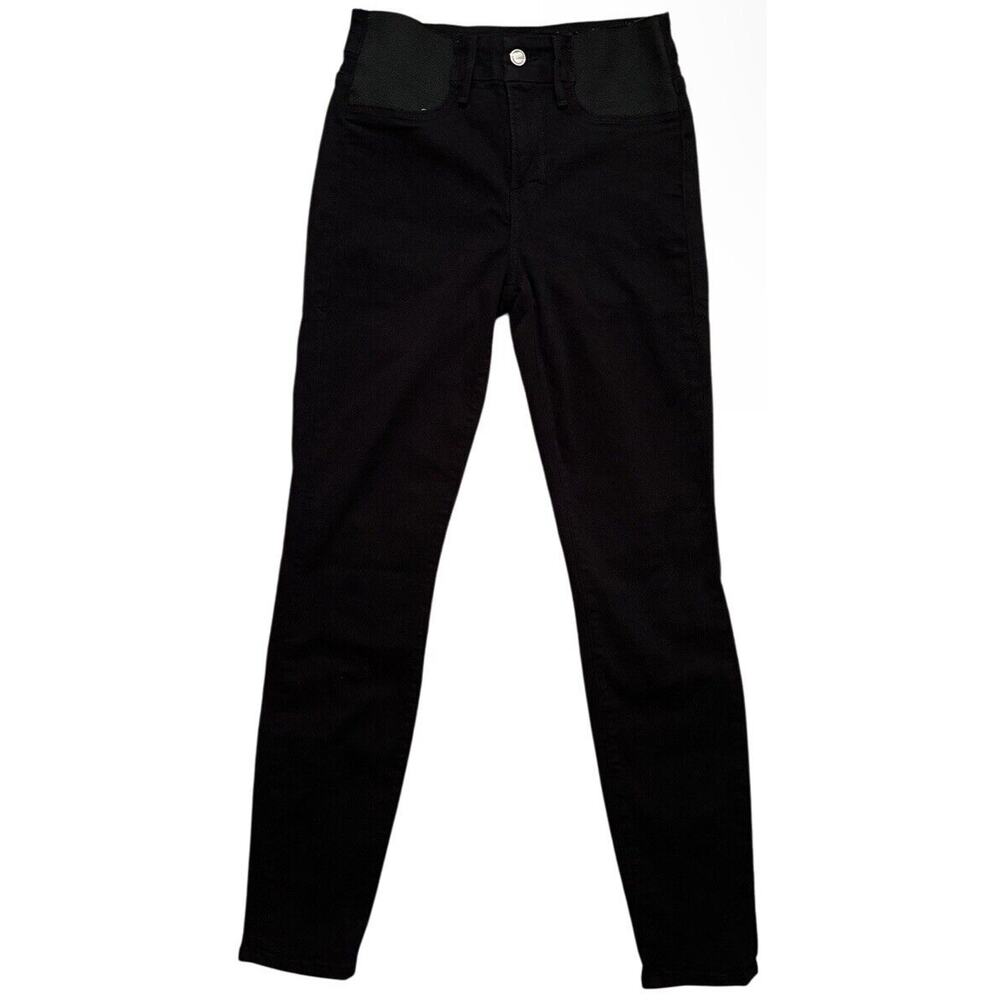 Good American Good Mama Maternity Jeans Womens 0/25 Black Stretch Skinny Minimal